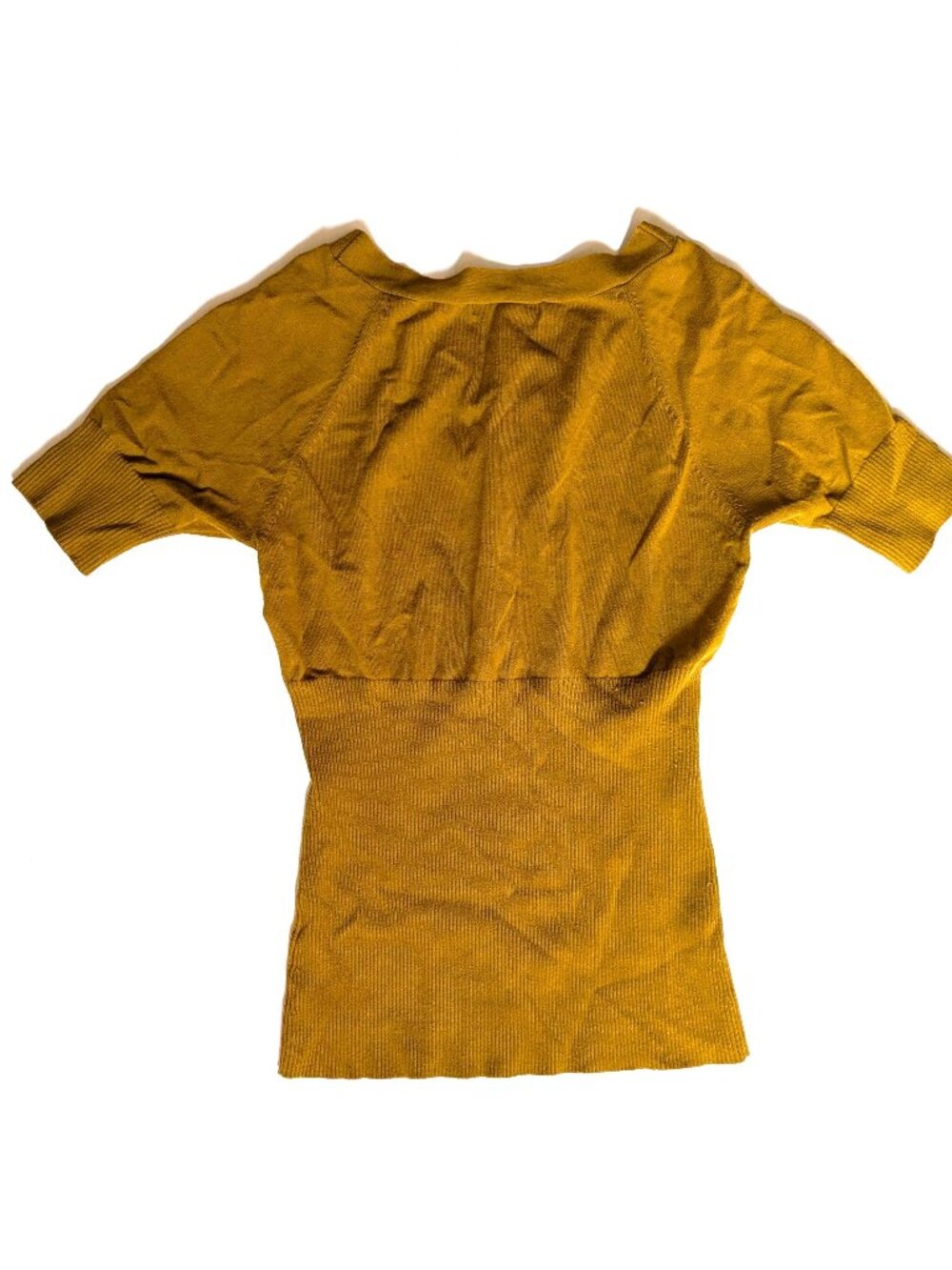 RW&CO Ribbed Knit Sweater Top in Dark Gold Size M - Picture 2 of 3